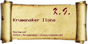Krumenaker Ilona névjegykártya